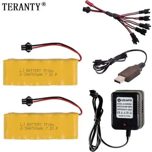 SM Plug) Ni-CD 7.2v 700mah Battery + 7.2v Charger For Rc toy Car Tank Train Robot Boat Gun 2/3AA 7.2v Rechargeable Battery Pack