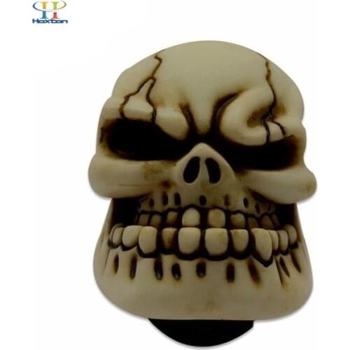 Universal Manual Gear Stick Shift Shifter Lever Knob Wicked Carved White Skull Gear shift knob