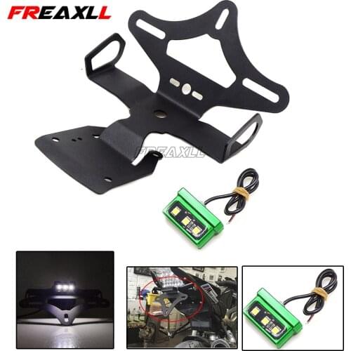 Motorcycle Fender Eliminator License Plate Frame Number Plate Holder Tail Tidy&Moto Warning Light For kawasaki z900 Z 900 17-18