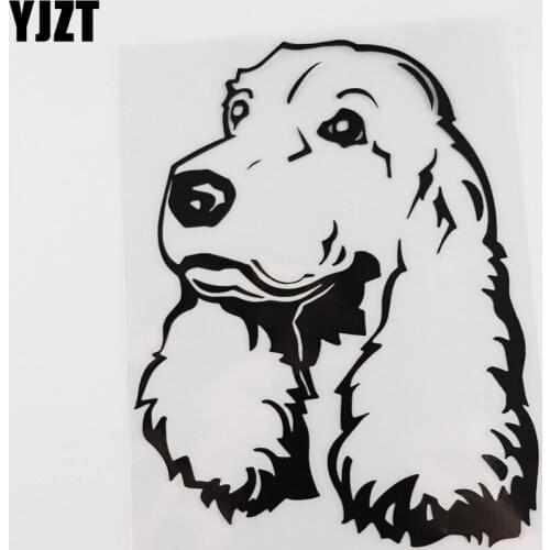 YJZT 11.4CMX14.6CM Cute Pet Dog Head Window Decor Vinyl Car Sticker Black/Silver 8A-0020
