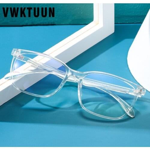 VWKTUUN TR Glasses Frame Women Men Transparent Super Light 2020 Blue Light Blocking Glasses Square Reading Computer Glasses