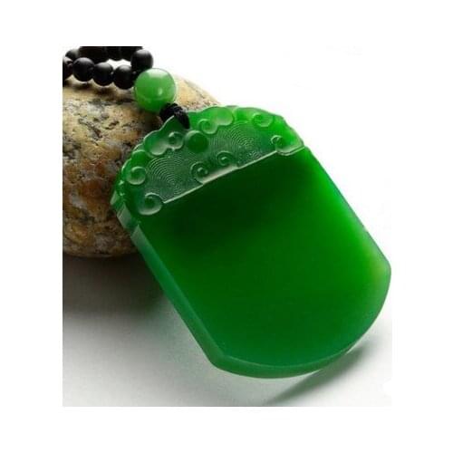 Zheru Jewelry Natural Hetian Jade Green Amulet Pendant Necklace Exquisite Jewelry Best Gift