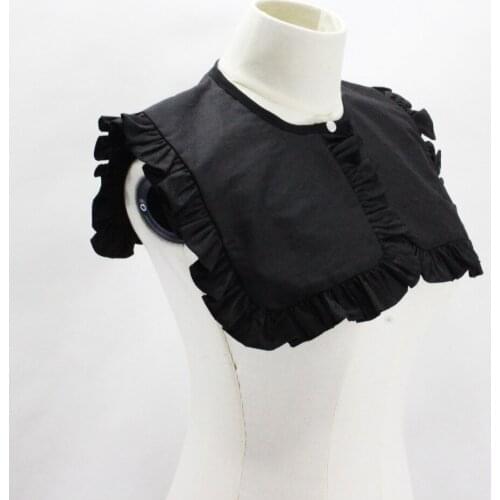 Jaderic 2019 New Fashion Black Navy Collar Big Square False Collar Cotton Detachable Collars for Women