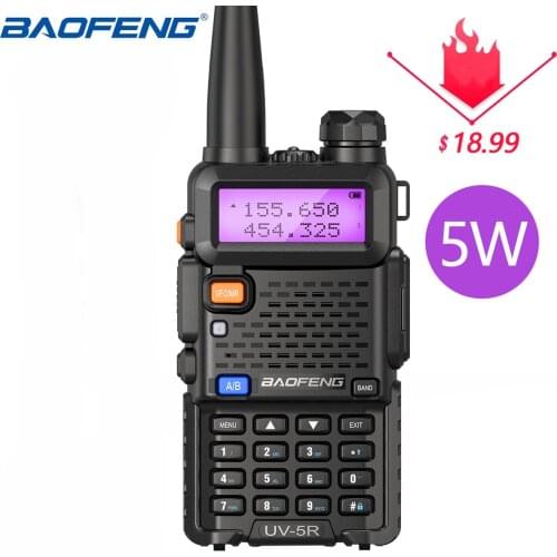 1/2PCS Baofeng UV-5R Walkie Talkie 5W VHF UHF Portable Professional CB Radio Station Powerful Ham Two Way RadioTransceiver