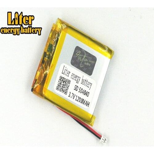 1.25MM 2pin connector 3.7V 504040 1200mah Rechargeable lipo battery MP3 MP4 MP5 small toys
