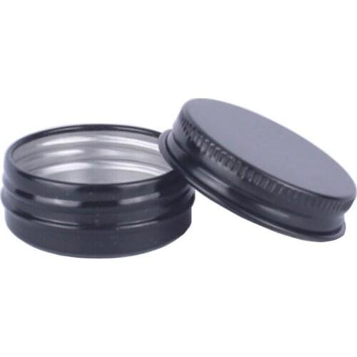 15g Empty Mini Black Aluminum Cream Jar Nail Art Makeup Cosmetic Metal Tins Containers Lin3624