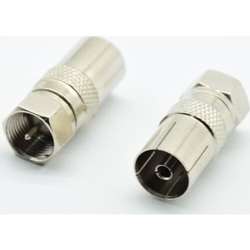 5Pcs F Type Male Plug Connector Socket to RF Coax TV Aerial Female RF Adapters