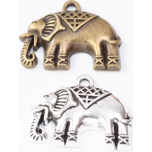 50pcs 20*26MM Vintage silver color bronze animal elephant charms pendants for bracelet necklace earring diy jewelry making