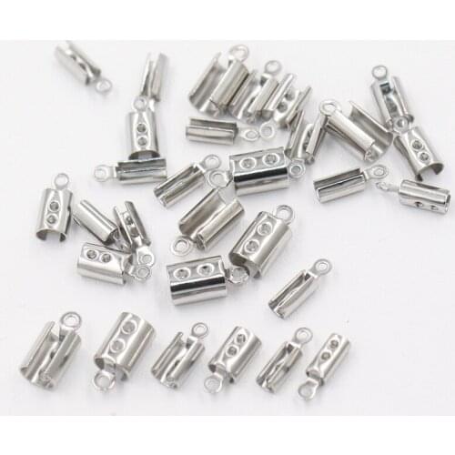 50PCS/Pack) 2.0/3.5/4.5mm inner diameter stainless steel round Clips clasp For DIY Necklace Bracelet Accessories
