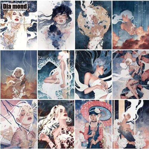 Full Square/Round Drill Diamond Painting Abstract Woman 5D Diamond Embroidery Portrait Cross Stitch Home Decor Handmade Art Gift