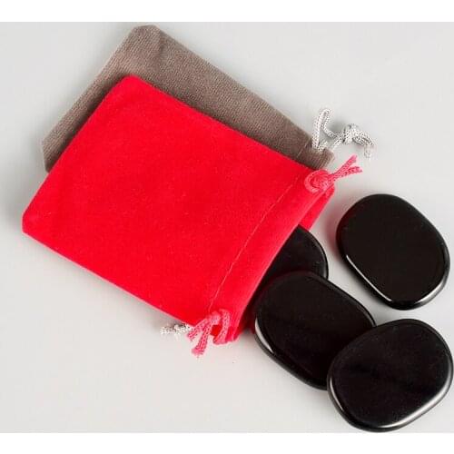 Big Size 7pcs/Pack Natural Black Obsidian Energy Stone Crystal Gemstone SPA Chakra Mineral Reiki Healing Jade Massager Health