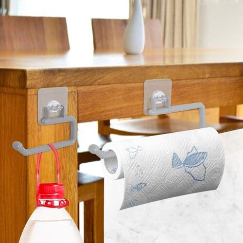 Roll Paper Holder Toilet Kitchen Tissue Towel Storage Organizer Hanging Rack Bathroom Kitchen Rack Roll Holder Useful Gadget