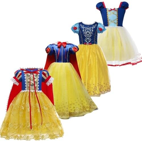 VOGUEON Baby Girl Snow White Dress Infant Luxury Princess Cosplay Costume Kids Dress Up Snow White Clothing For Halloween Party