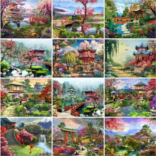 Evershine Diamond Painting House Craft Kit 5D DIY Diamond Embroidery Lake Landscape New Year Gift Home Decorations