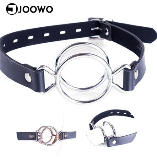 Fetish Open Mouth Gag Double O Ring Mouth Stuffed Slave Oral Sex Toys Adult Game Erotic Products for Women