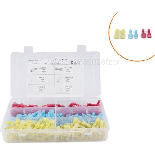 Hot Sale - 300 Boxed Heat Shrinkable Waterproof Terminals Nylon Insulated Heat Shrinkable Tube Red Copper Wiring