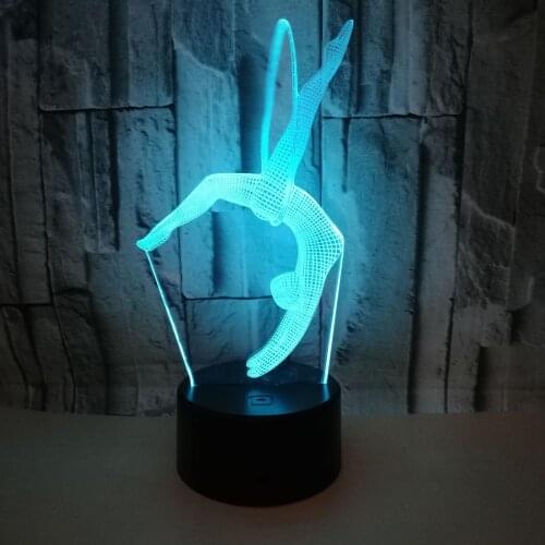 Artistic Gymnastics 3d Lamp Seven Colors Remote Control Touch Led Table Moderne Desk Lamp Visual Gift Small Table Lamps