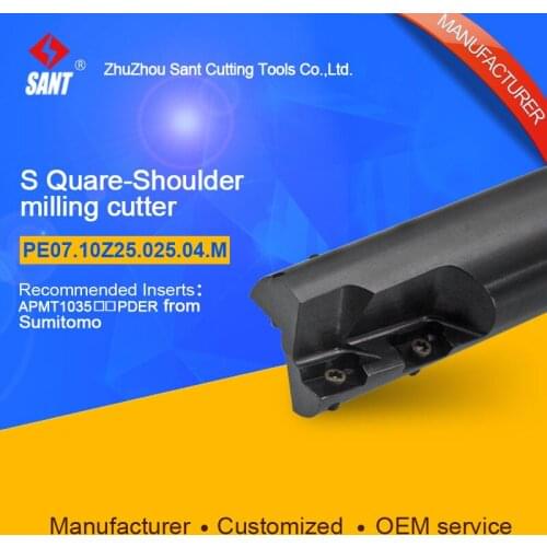 Zhuzhou Sant Tools Indexable Milling cutter PE07.10Z25.025.04.M with APMT1035 carbide insert selling well at home and abroad