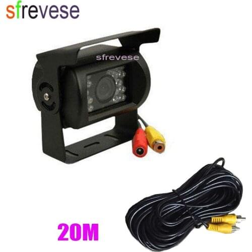 18 LED IR Night Vision Car Rear View Reversing Backup Parking Camera With 20m Video Cable For Vehicle Bus Truck 12V-24V