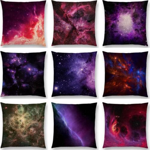 Beautiful Night Starry Sky Gorgeous Nebula Distant Galaxy Mysterious Universe Cushion Cover Car Decor Sofa Throw Pillow Case