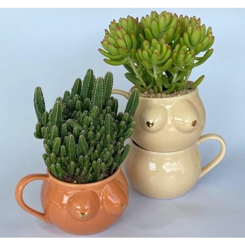 Nordic Creative Ceramic Personality Flower Bre Cup Water Cup Body Art Decoration Succulents Plant Pot Home Decorat Ornaments
