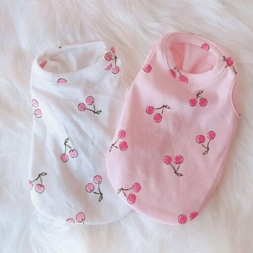 Little Cherry Printed Summer Dog Vests for 2019 Spring and Summer Two Feet Pet Clothes Accessories for Pet Shop Dogs