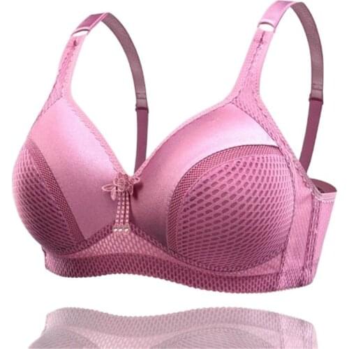 Woman Plus Size Thin Wire Free Bras Female Oversized Hollow Out Bra Women Sujetador Lady Reggiseno Femele Summer Breathable Bras