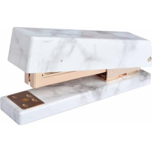 Marble metal stapler books rose gold stationery manual normal 24/6 26/6 standard stapler