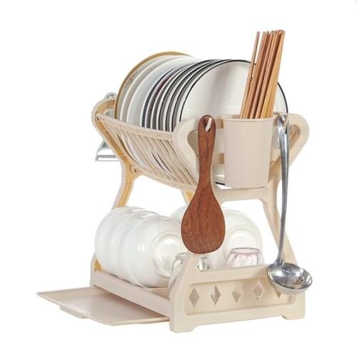 Mini Kitchen Accessories White Color Plate Draining Rack Dish Storage Rack Dish Drying Rack Kitchen Organizer Pink White