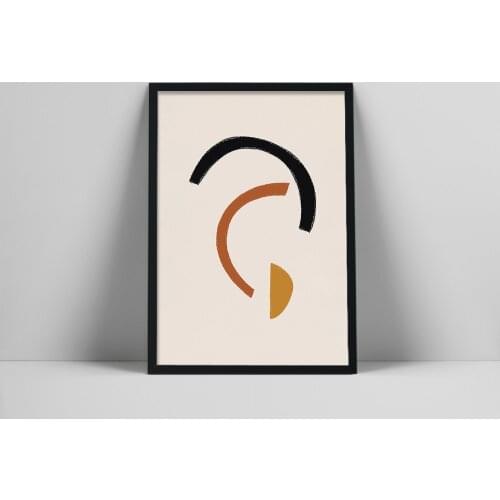 Minimal Shapes Art Print | Abstract Shape Wall Print | Scandinavian Wall Art | Minimal Geometric Shapes Posternal Facial FeatCol