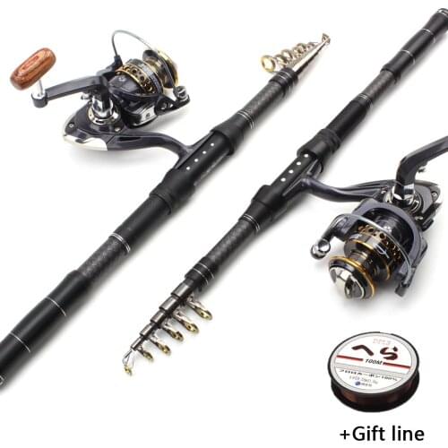 Multifunction 1.8M-3.0M Telescopic Fishing Rod and Fishing Reel Wheel set carbon carp Spinning Rod fast Rocky pole Travel Rod