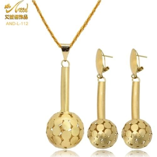 Dubai Fashion Jewellery Gold Chain With Pendant Long Earrings Necklace Women Hawaiian Wedding Party Bridal Jewelery Gifts Set