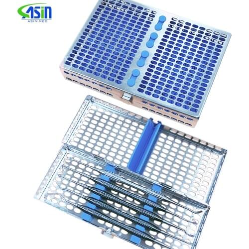Stainless Steel Dental Sterilization Cassette Rack Tray Stand Autoclavebale Disinfection Holder For 5/10pc Surgical Instrument