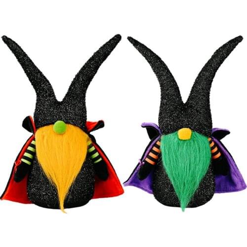 2021 New Halloween Faceless Doll Colorful Beard Happy Halloween Theme Terror Demon Decorations For Home Halloween Ornament