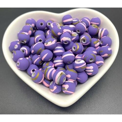 New 30pcs 8mm Round Shape Crack Acrylic Beads Spacer Loose Bead For DIY Jewelry Making Accessory Beads#02