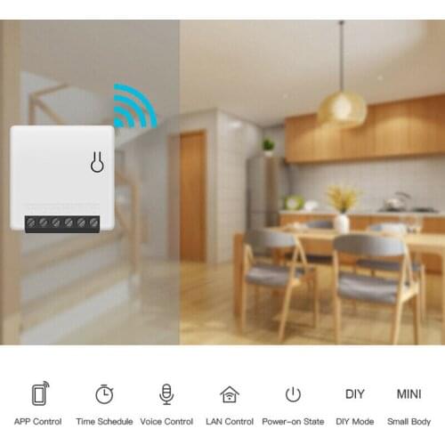 New Arrival MINI DIY Smart Switch Two Way Switch Wifi Switch Module Via e-welink APP Remote Control Works Alexa Google Home