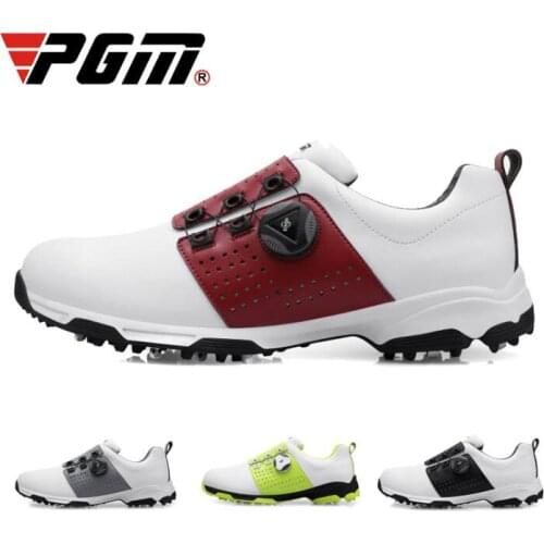 PGM Golf Shoes Mens Waterproof Shoes Knob Shoelaces Activity Spike Shoes Lightweight Mens Golf Shoes