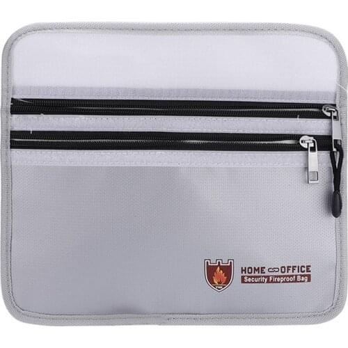 1x Fireproof Waterproof Document Bag Money Safe Box Secret File Protect PouchSchool Office Portable Zipper File Pocket