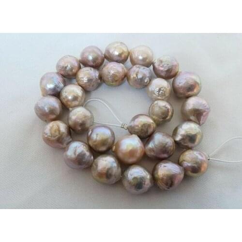 12-15mm Edison Pearl Purple Nucleated Baroque FreshWater pearl necklace 18” 36