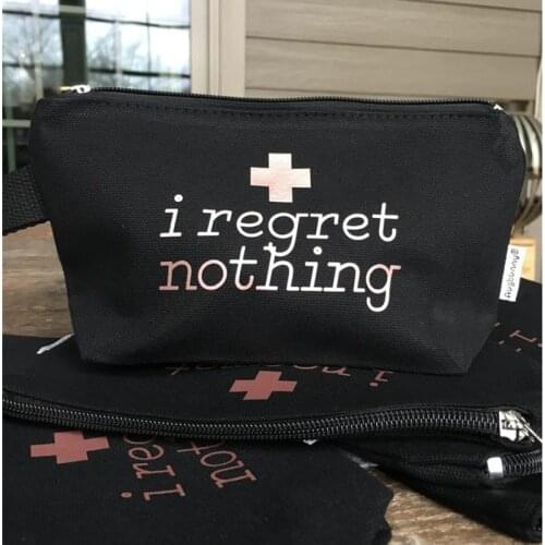 Personalized bachelorette party kit bags bridal party Makeup Bag witness ideal gift I regret nothing bridesmaid survival kit bag