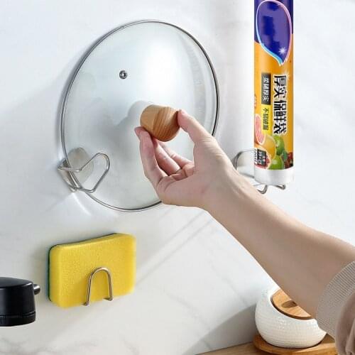 Kitchen Sponges Holder Self Adhesive Sink Sponges Drain Drying Rack Stainless Steel Storage Holder Kitchen Sink Accessories