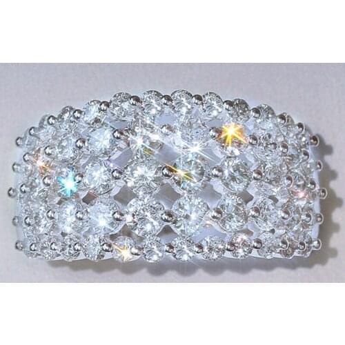 Luxury Micro Paved Round Cubic Zirconia Promise Love Rings for Women Engagement Wedding Jewelry Hot Sale Drop Ship Ring