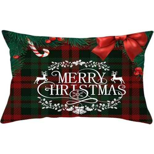 Christmas Rectangle Cotton Linter Pillow Cases Cushion Covers Decorative Pillows For Sofa Kissen Cojines Decorativos Para Sofá