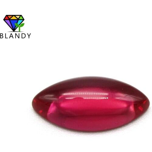 Factory Price 5A Quality Loose #5 Red Stones 2x4~8x16mm Marquise Cabochon Cut Synthetic Corundum Stone For Jewelry