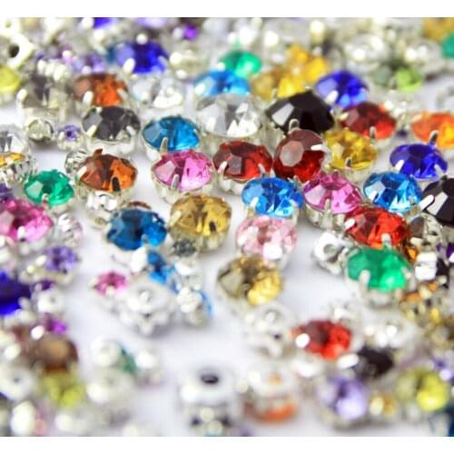 Mixed Packing Dia. 4 / 5 / 6 / 7 / 8 / 10 / 12mm Hand Sewn Acrylic Drill Cross Color Acrylic Claw Drill DIY Garment Accessory