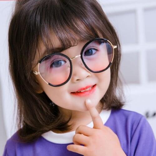 New Fashion Round Frame Boys Girls Sunglasses semi-metal trend eye protection kids sunglasses