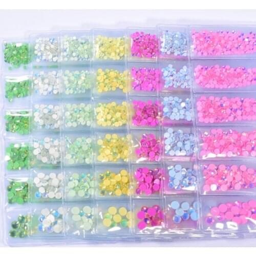 Mixed size Luminous стразы Opal Color SS6-SS20 Crystal Non Hotfix Rhinestone Glass Flatback Strass Nail Art Decorations B3978
