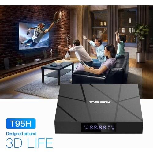 T95H Android 10.0 Smart TV Box Allwinner H616 Quad-core 64 Bit 4+64GB 6K Media Player LCD Display Google Voice Smart TV Box