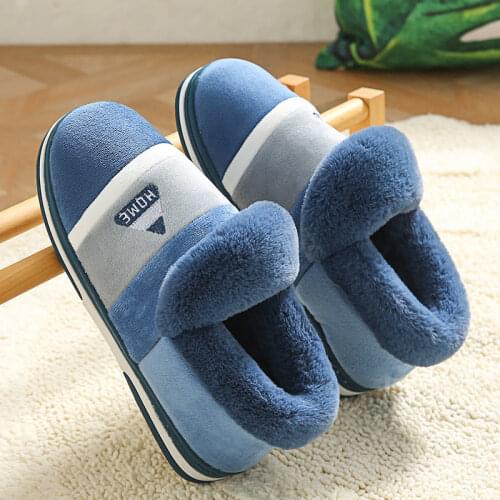 Topvivi slippers winter boots in house men Home Slippers Furry Short Plush room Slippers Soft men indoor non slip winter boots