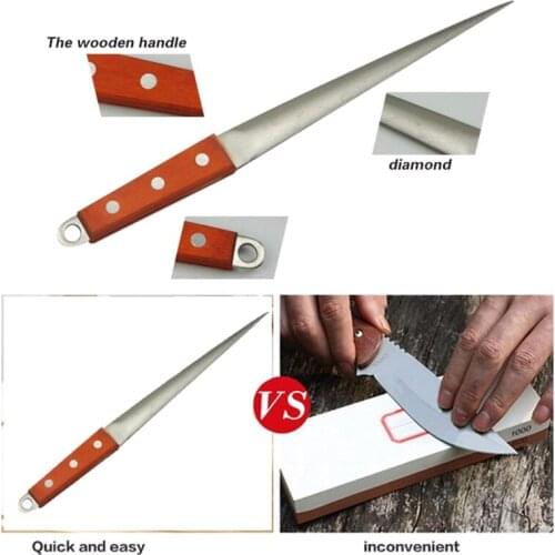 C5AD Knife Sharpener Household Diamond Sharpening Rod Kitchen Sharpening Tool Sharpening Steel Stick for Chef Kitchen Use